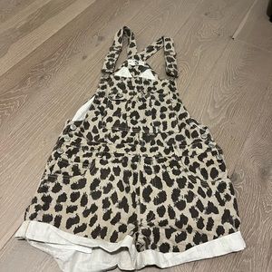 Free People Leopard Overalls